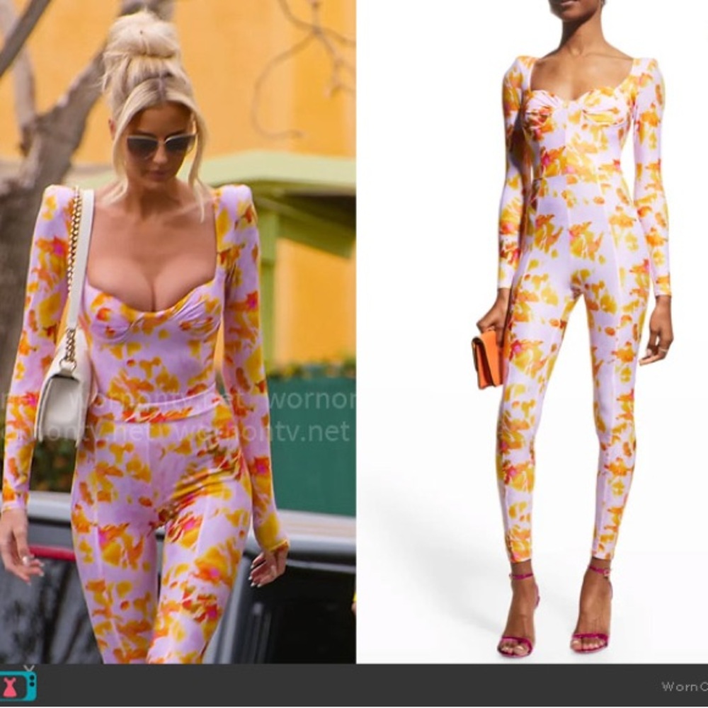 Alex Perry Sweetheart Cup Catsuit - Tie Dye